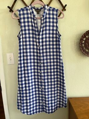 Tommy Bahama Gingham Shift Dress 100% Cotton Small